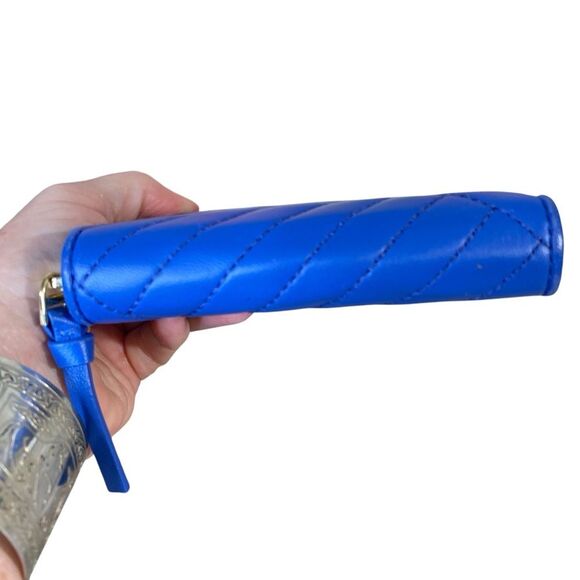 Tory Burch Foldable Mini Leather Wallet Full Zip Closure Quilted Lined with Logo - Picture 5 of 8